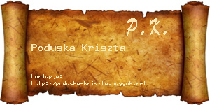 Poduska Kriszta névjegykártya